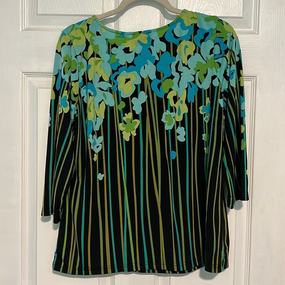 Bob Mackie wearable art blouse 3/4 sleeve - Picture 4 of 4
